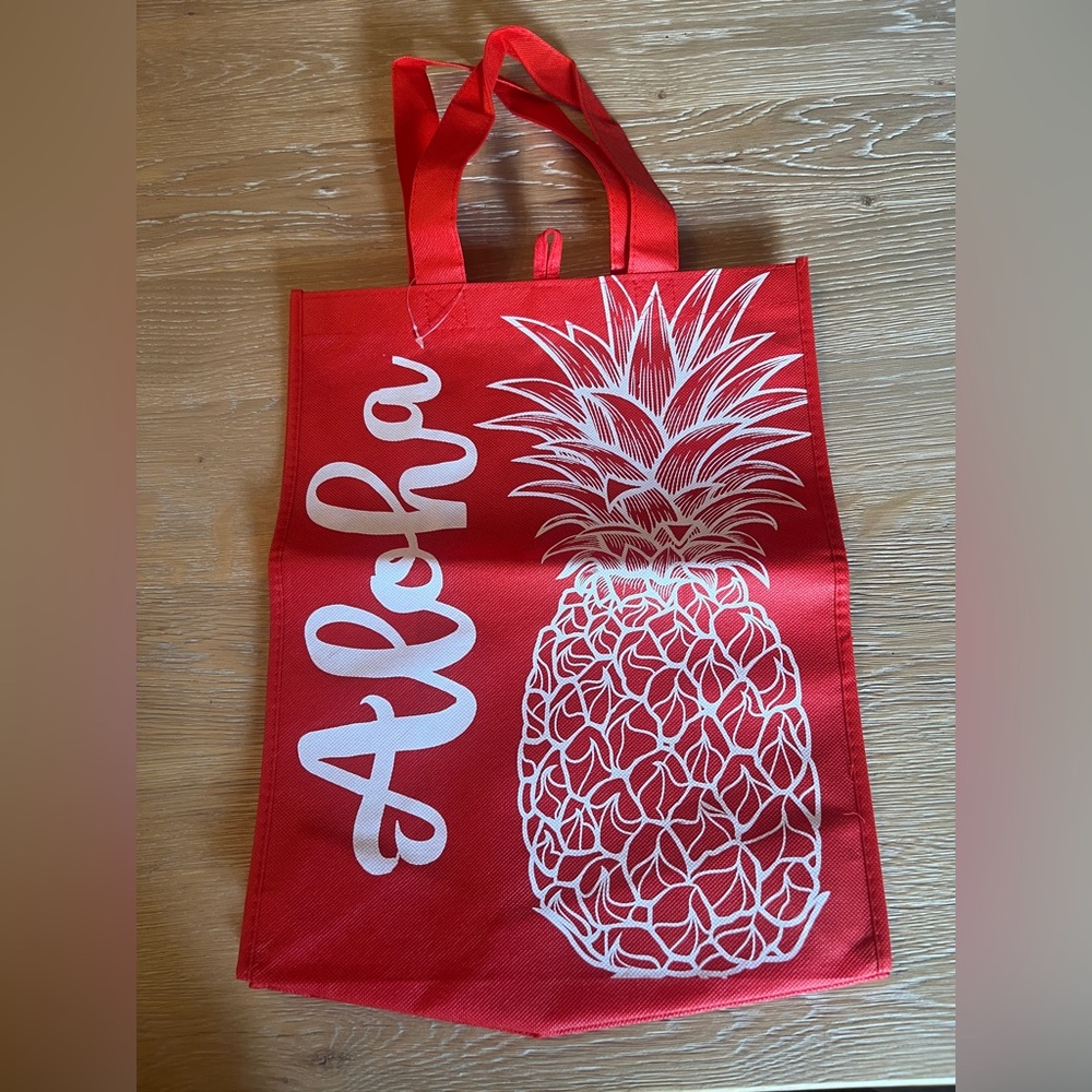 ❤️🍍NWOT ALOHA ISLAND RED GROCERY TOTE BAG🍍❤️